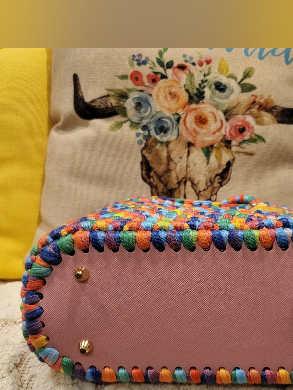 Handcrafted (By Hubby) Crochet Handbag With Charm - NWT - Picture 4 of 8